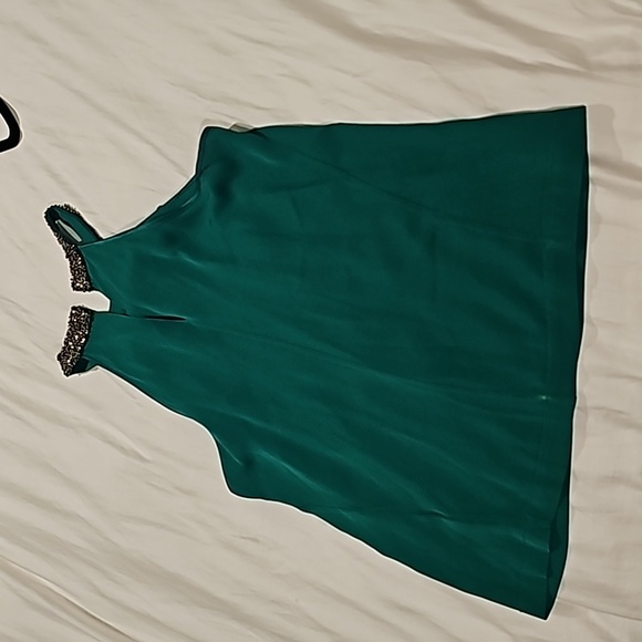 Robert Rodriguez Green Silk Beaded Top 2 - Picture 6 of 12